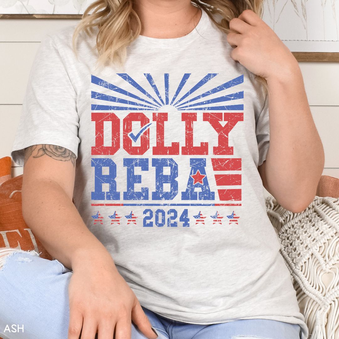 America - Dolly & Reba for President - Unisex Adult Tee