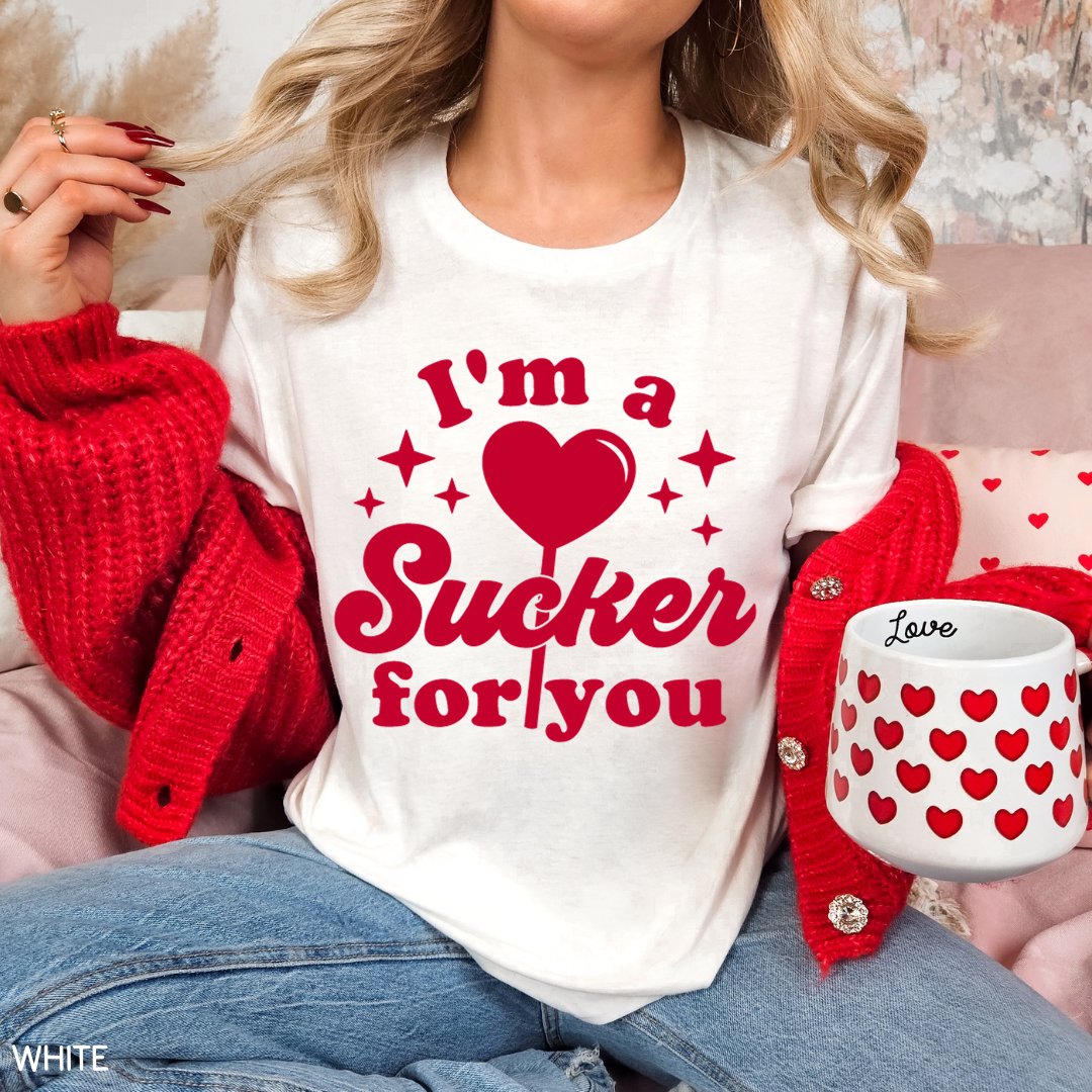 Valentines - I'm a Sucker for You - Unisex Adult Tee