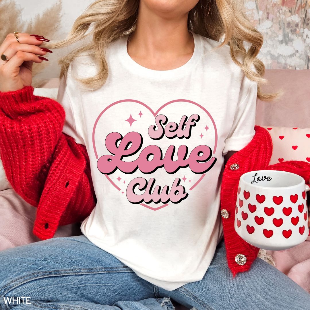 Valentines - Self Love Club Heart - Unisex Adult Tee