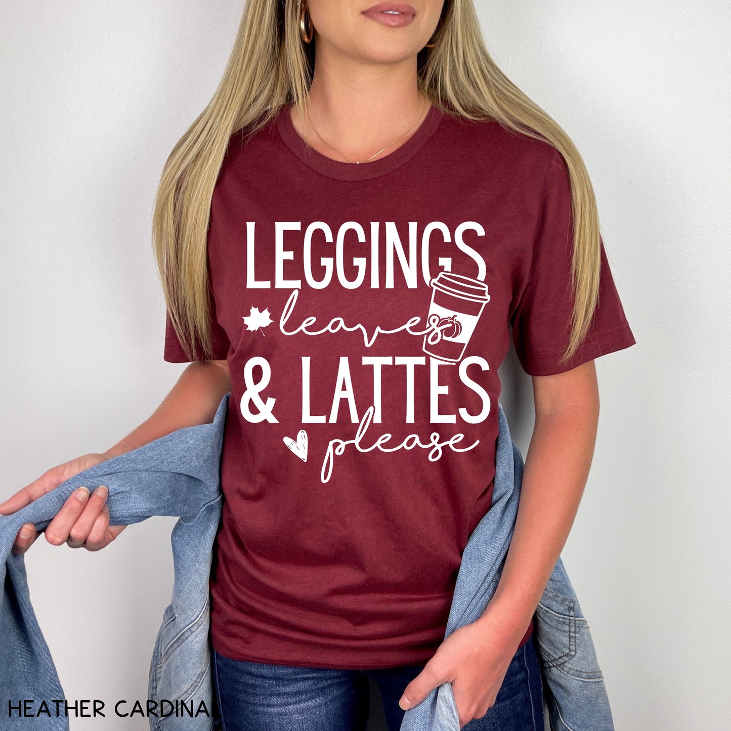 Fall - Leggings Leaves Lattes - Unisex Adult Tee