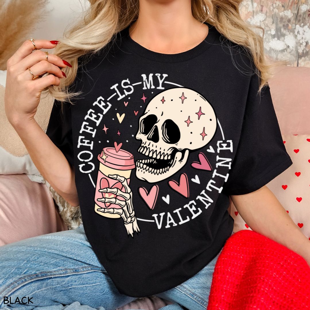 Valentines - Coffee is my Valentine - Unisex Adult Tee