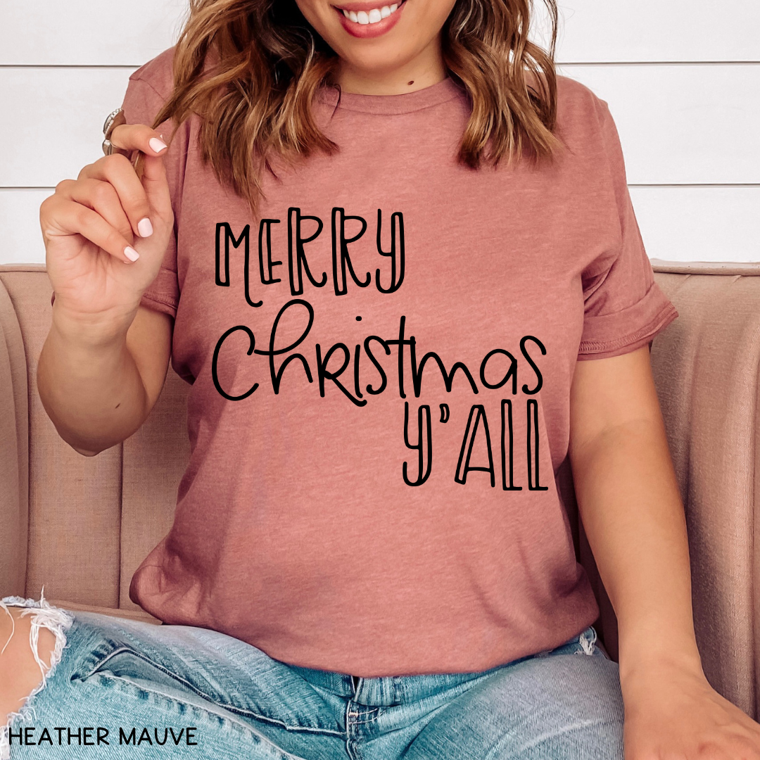 Christmas - Merry Christmas Y'all - Unisex Adult Tee