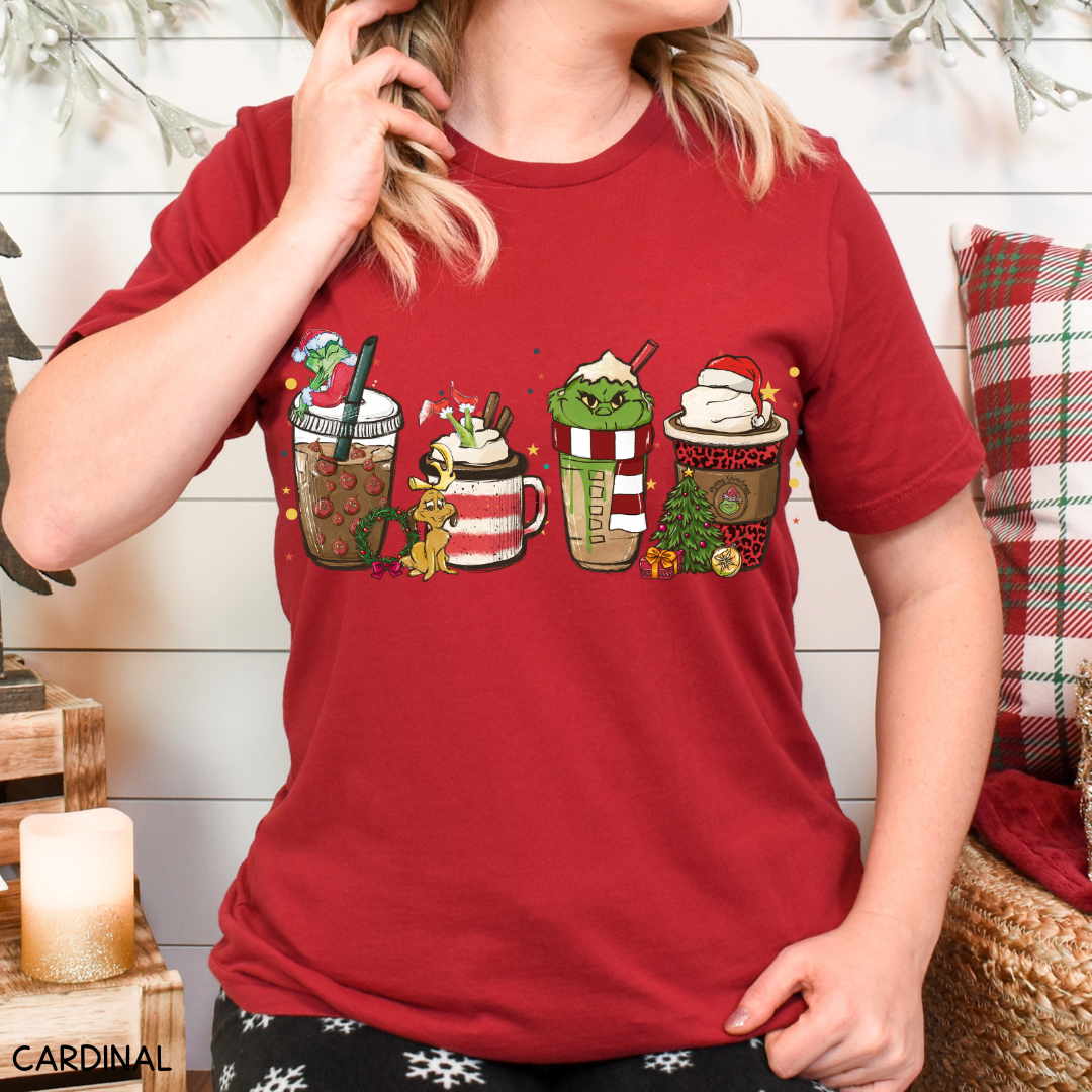 Christmas - Grinch Lattes - Unisex Adult Tee