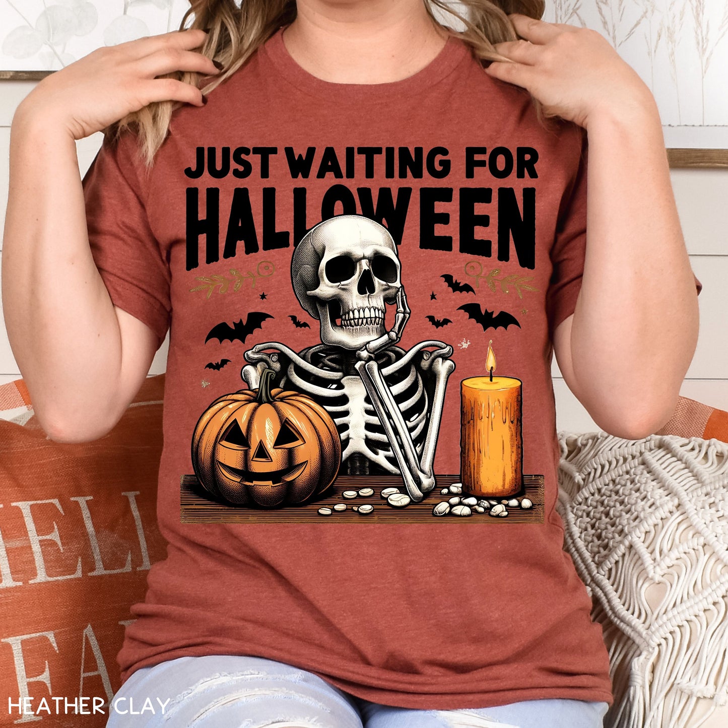 Fall - Just Waiting For Halloween - Unisex Adult Tee