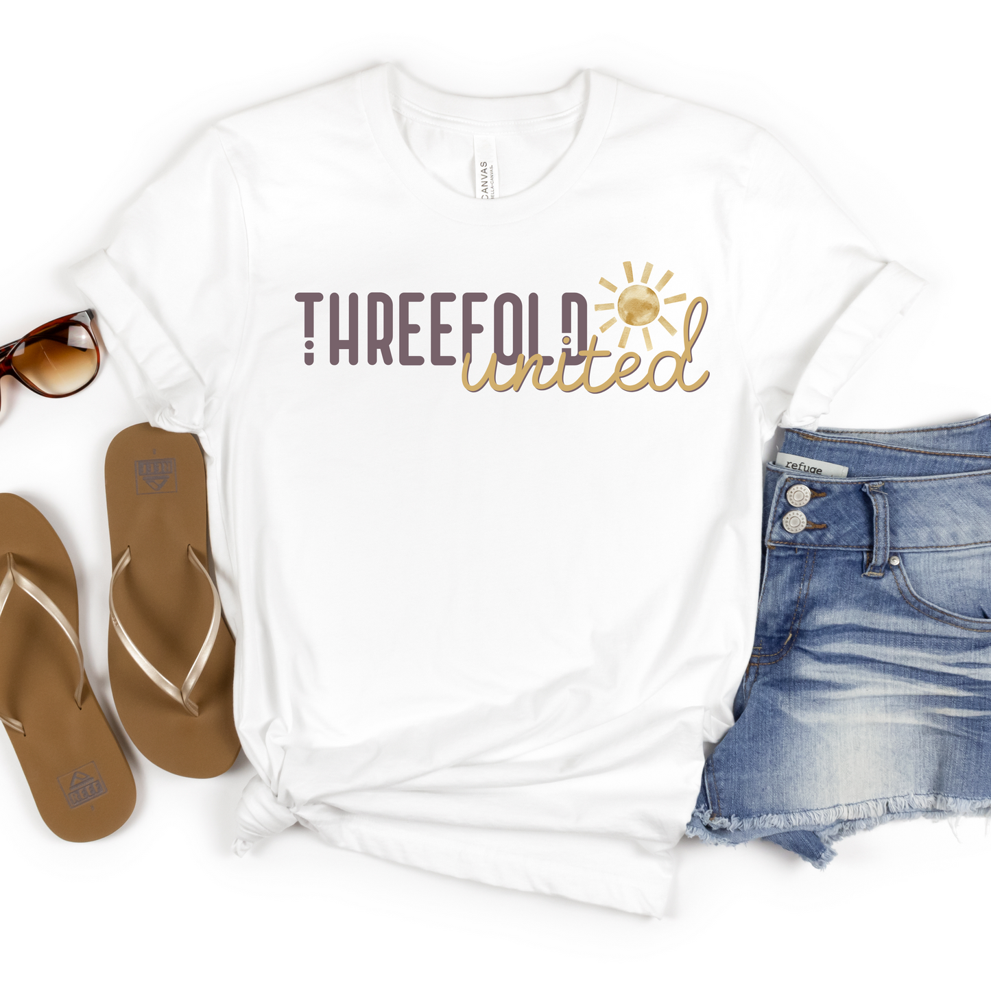 Threefold United - Unisex Adult Tee - Sun Logo