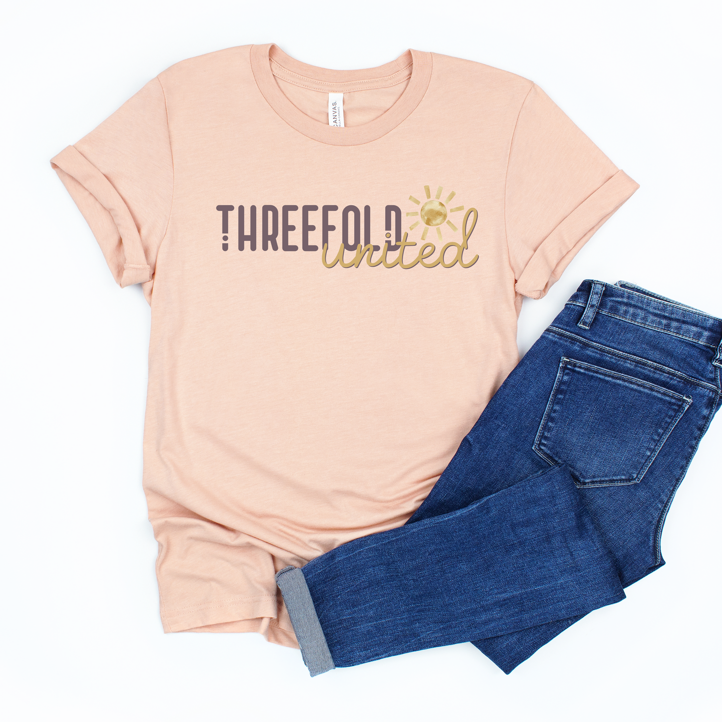 Threefold United - Unisex Adult Tee - Sun Logo