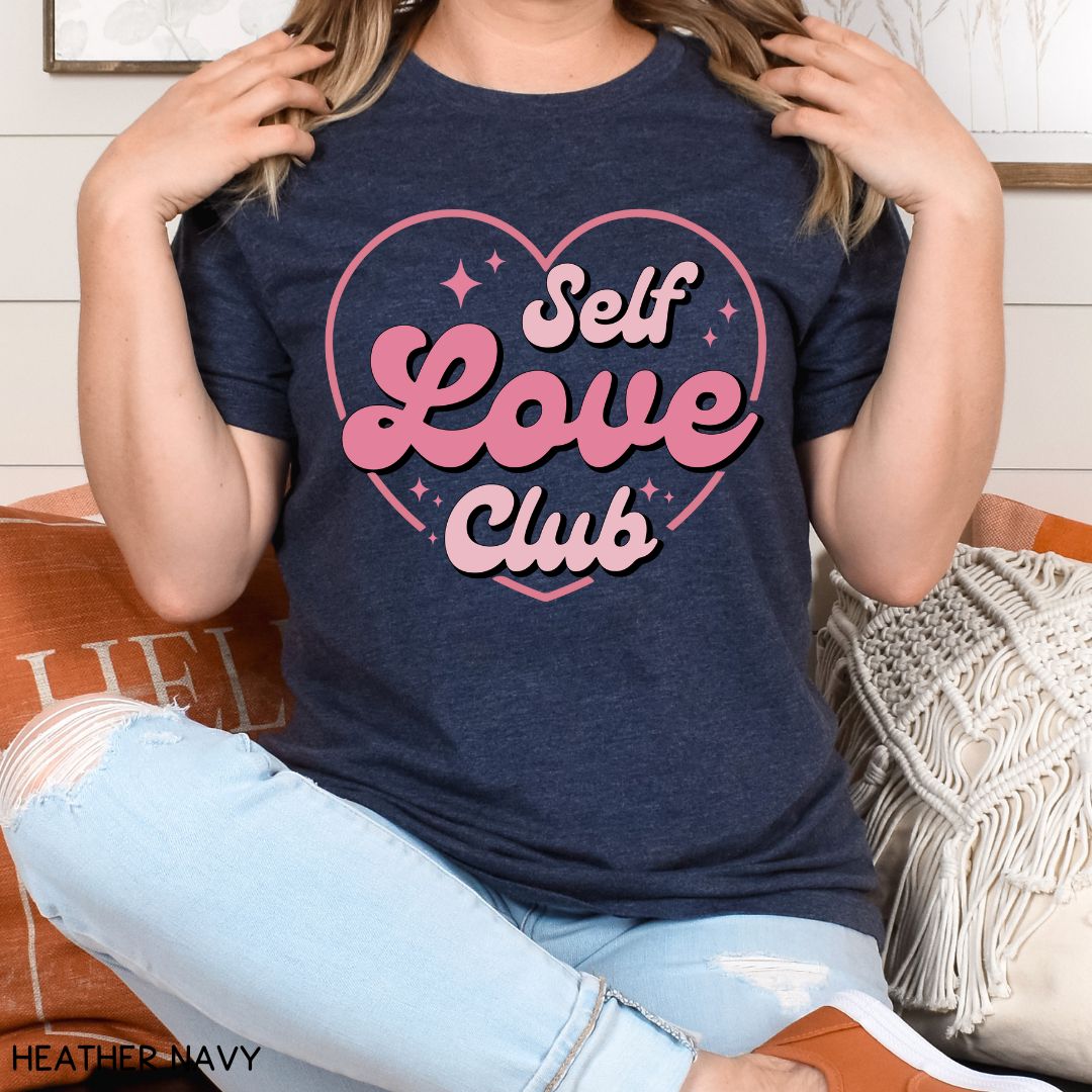 Valentines - Self Love Club Heart - Unisex Adult Tee