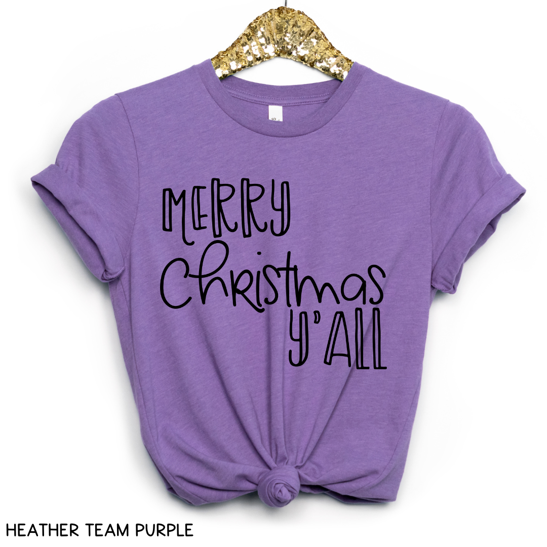 Christmas - Merry Christmas Y'all - Unisex Adult Tee