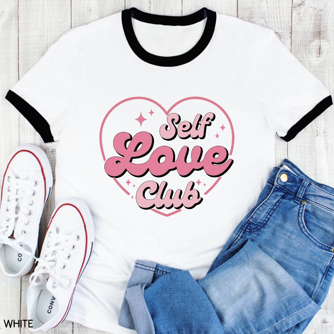 Valentines - Self Love Club Heart - Unisex Adult Tee