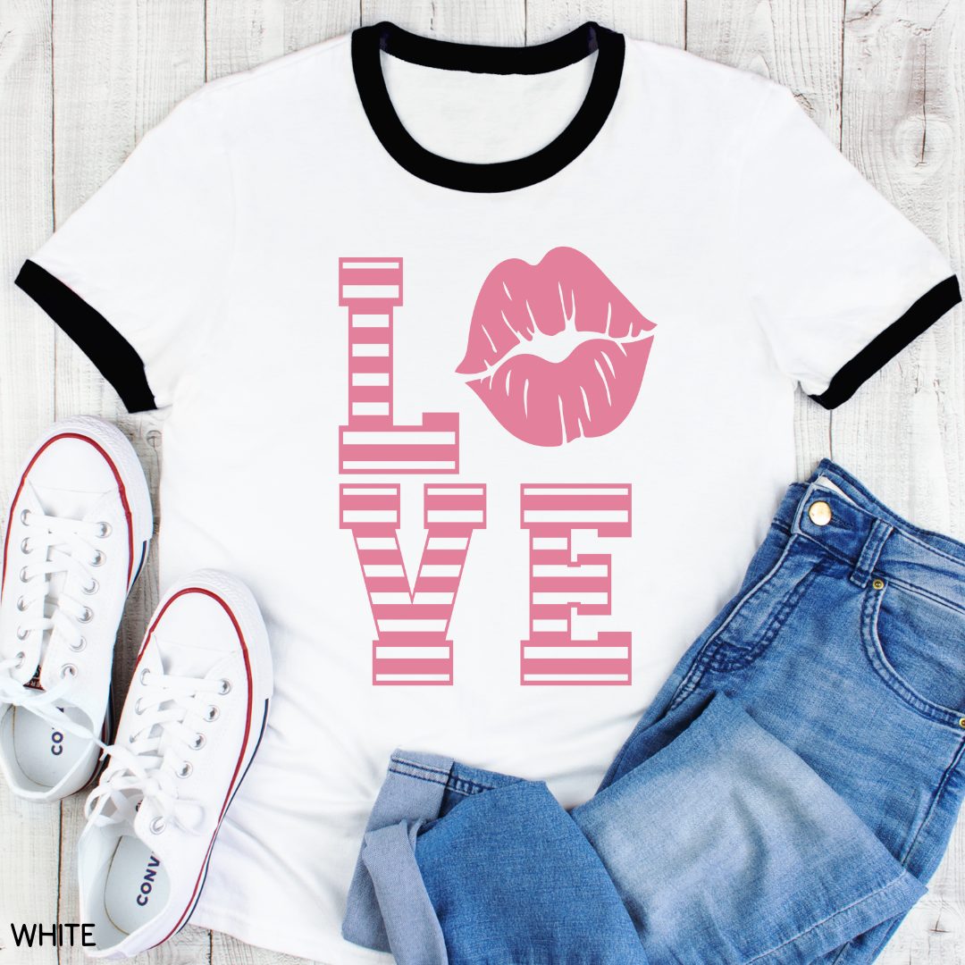 Valentines - LOVE Kiss - Unisex Adult Tee