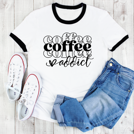 Coffee Addict - Unisex Unisex Ringer Tee