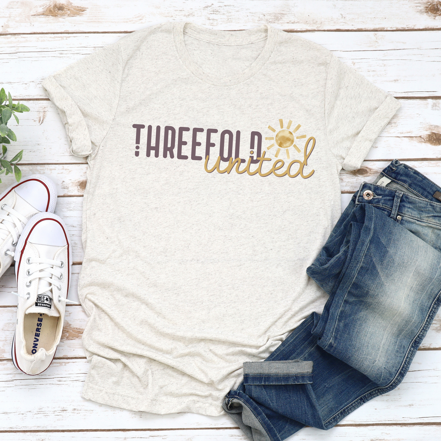 Threefold United - Unisex Adult Tee - Sun Logo