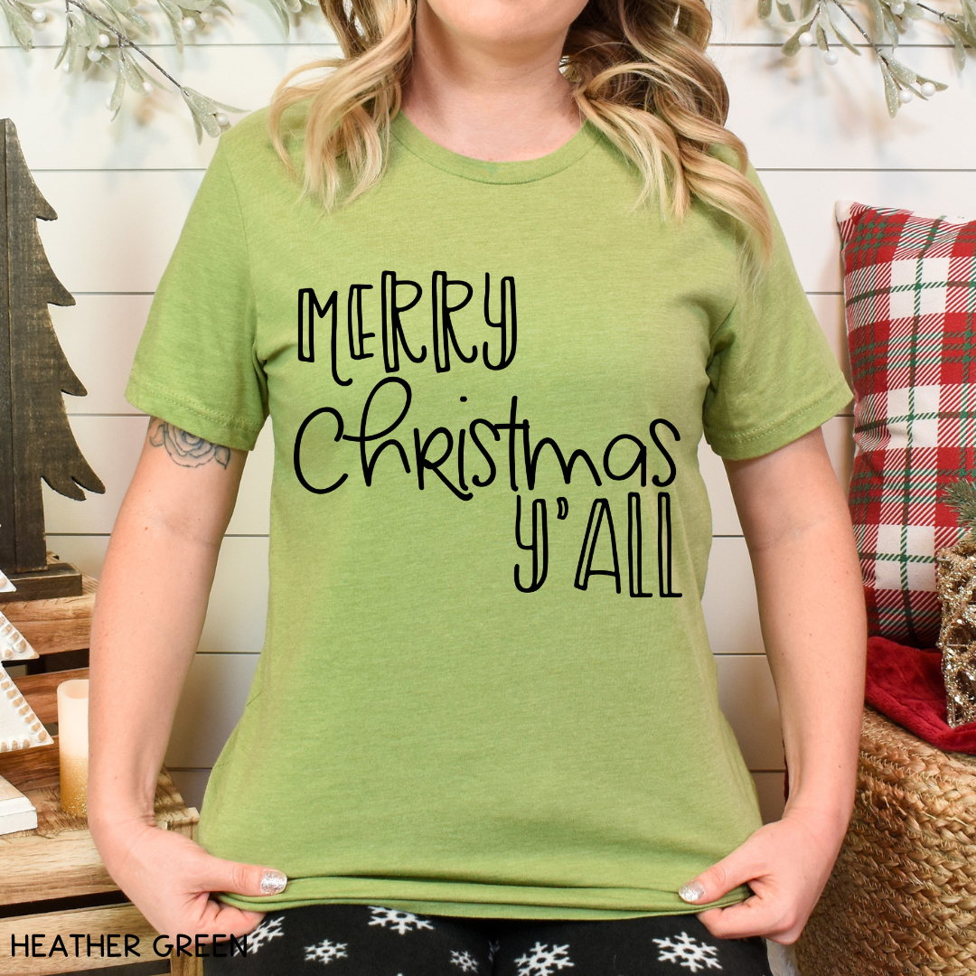 Christmas - Merry Christmas Y'all - Unisex Adult Tee