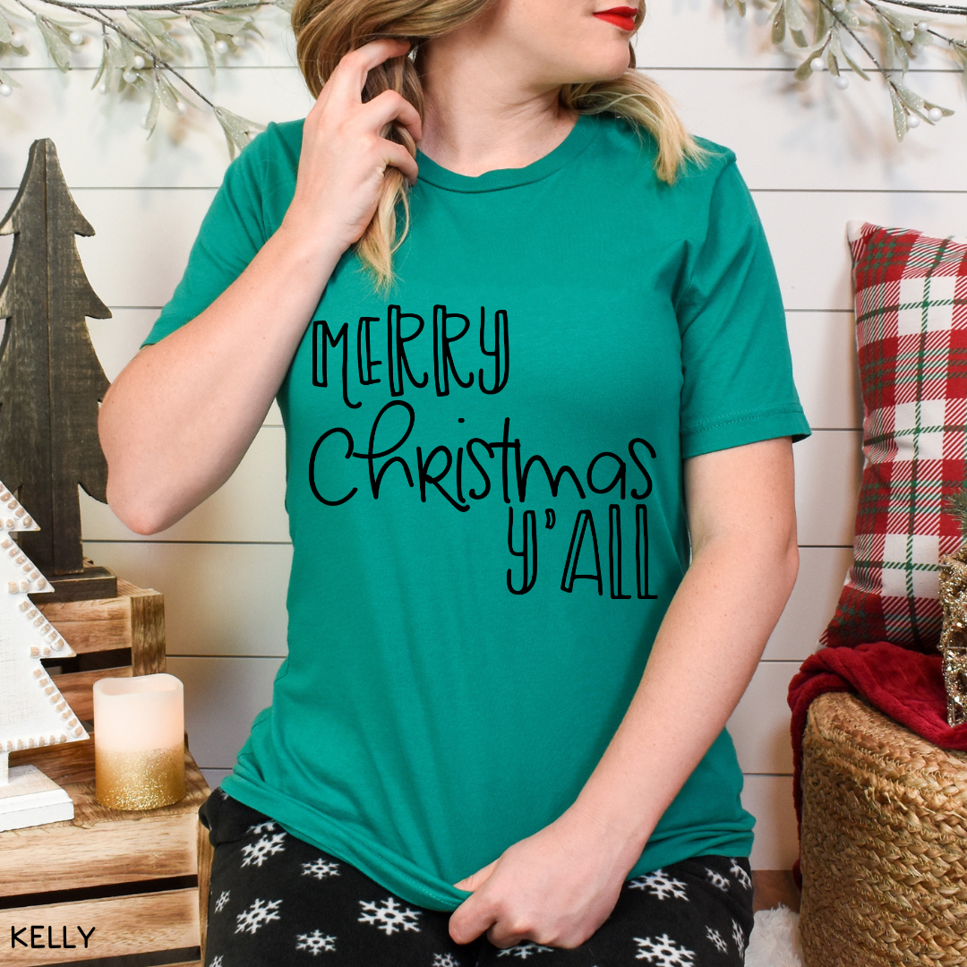 Christmas - Merry Christmas Y'all - Unisex Adult Tee