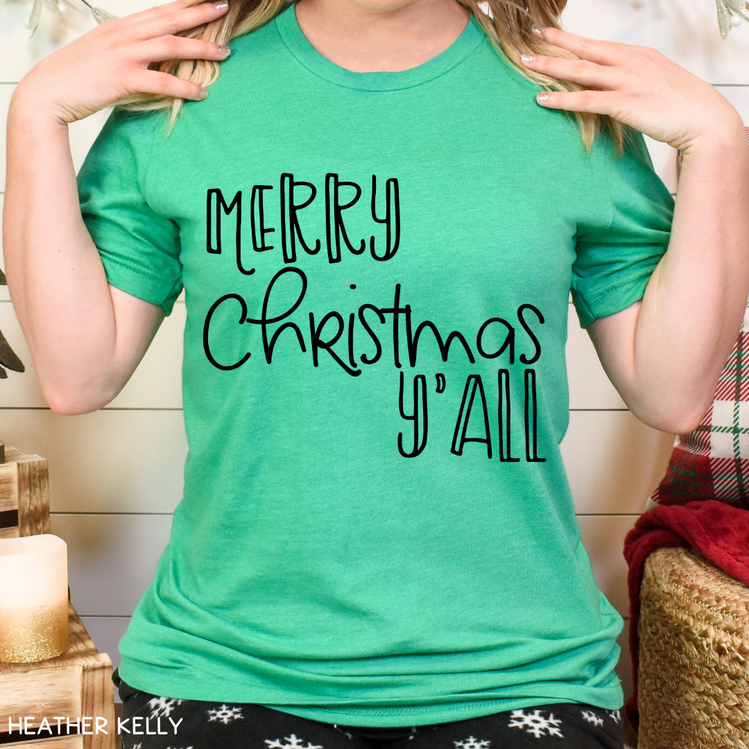 Christmas - Merry Christmas Y'all - Unisex Adult Tee