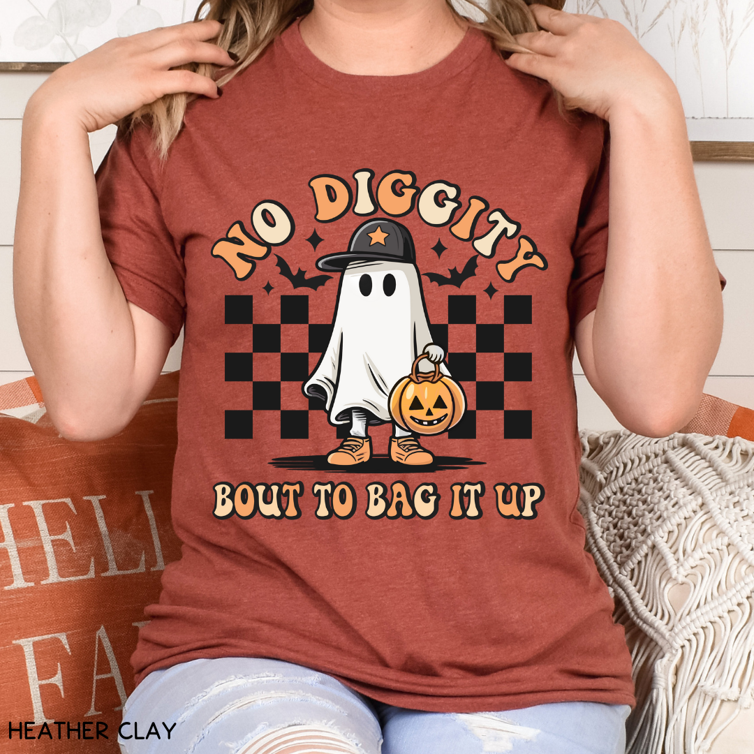 Halloween - Adult Tee - No Diggity Bout to Bag it Up