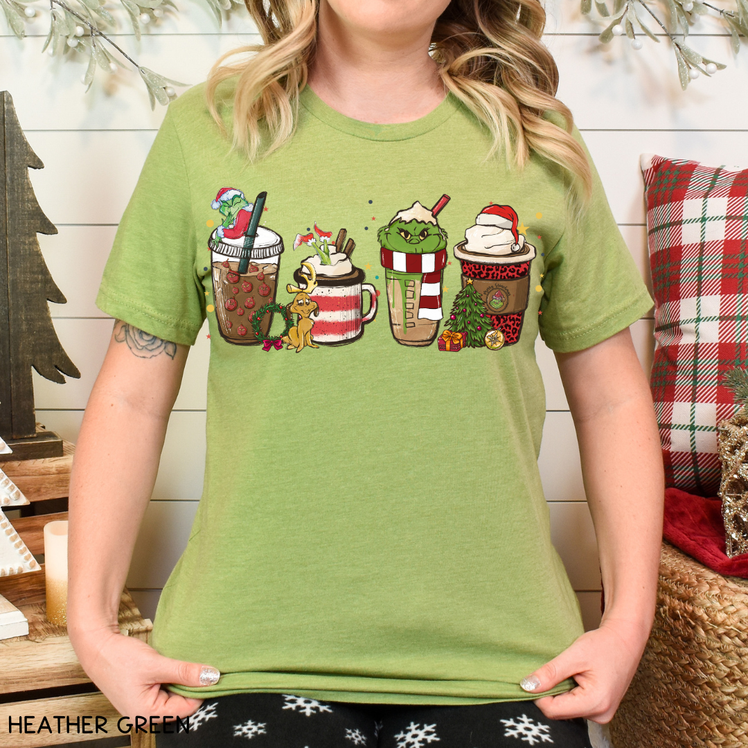 Christmas - Grinch Lattes - Unisex Adult Tee