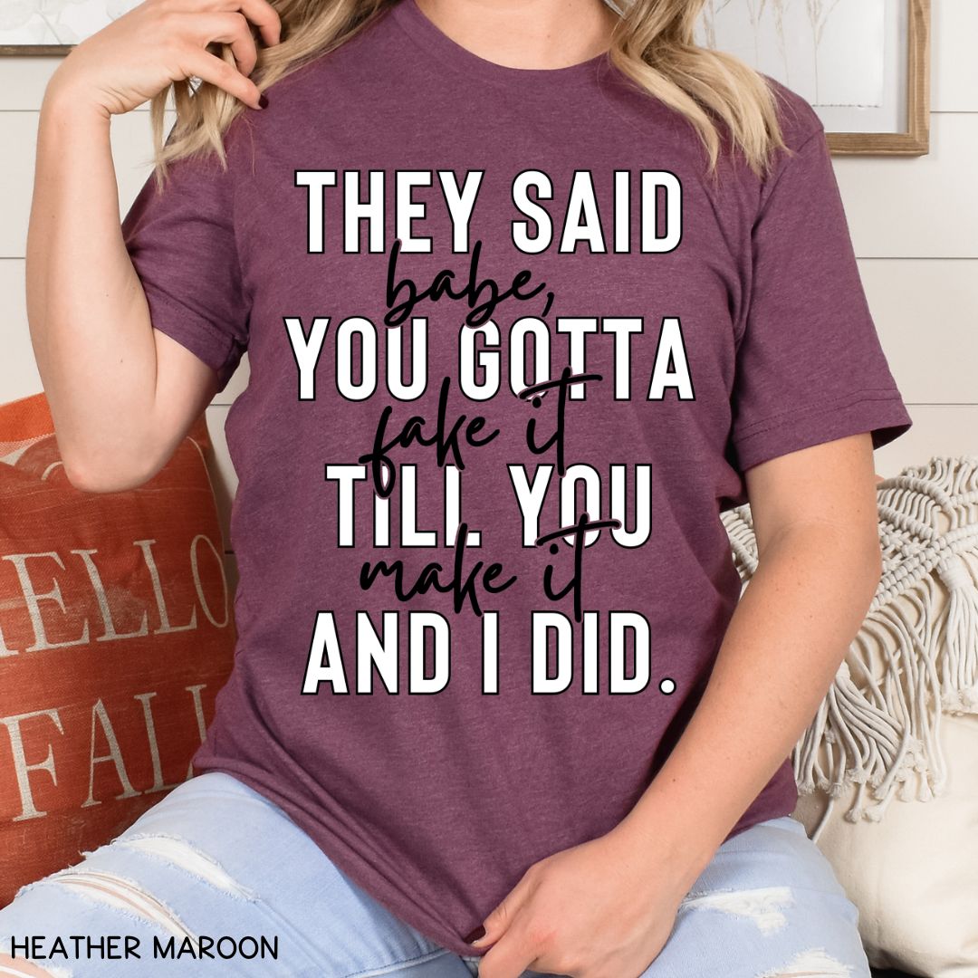 Swiftie - Fake It Til You Make It - Unisex Adult Tee