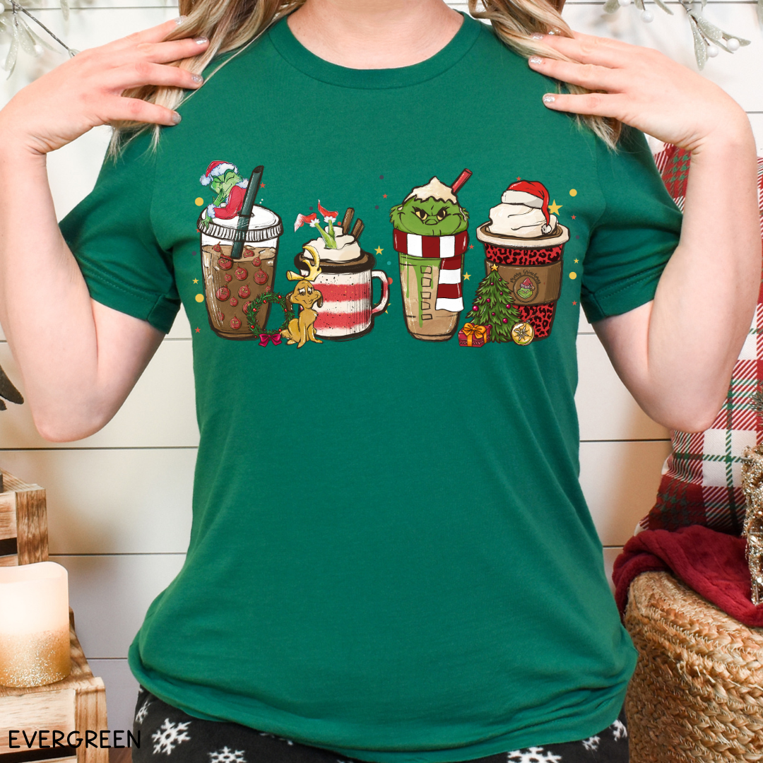 Christmas - Grinch Lattes - Unisex Adult Tee