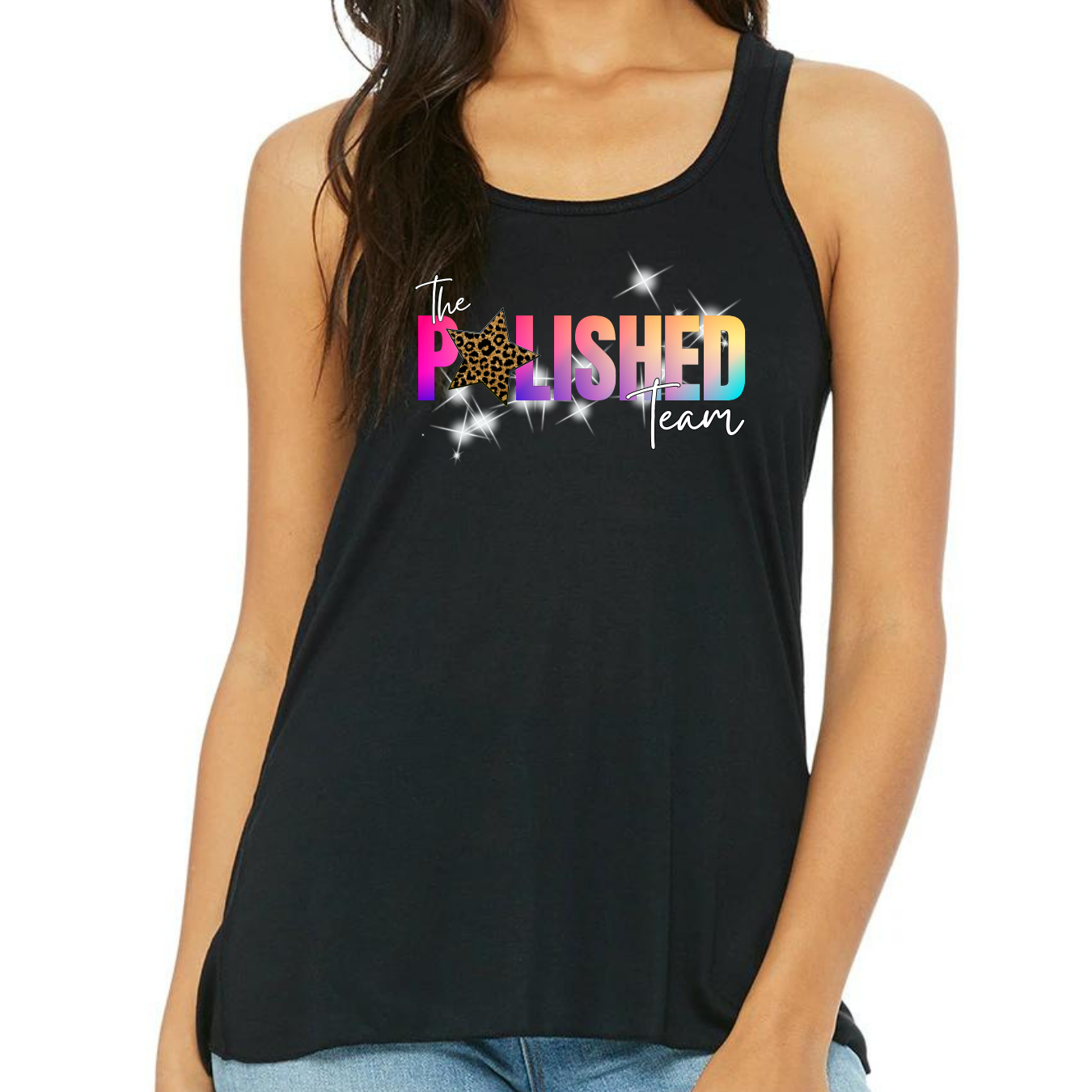 The Polished Team - Women's Flowy Tank - Sparkle Logo