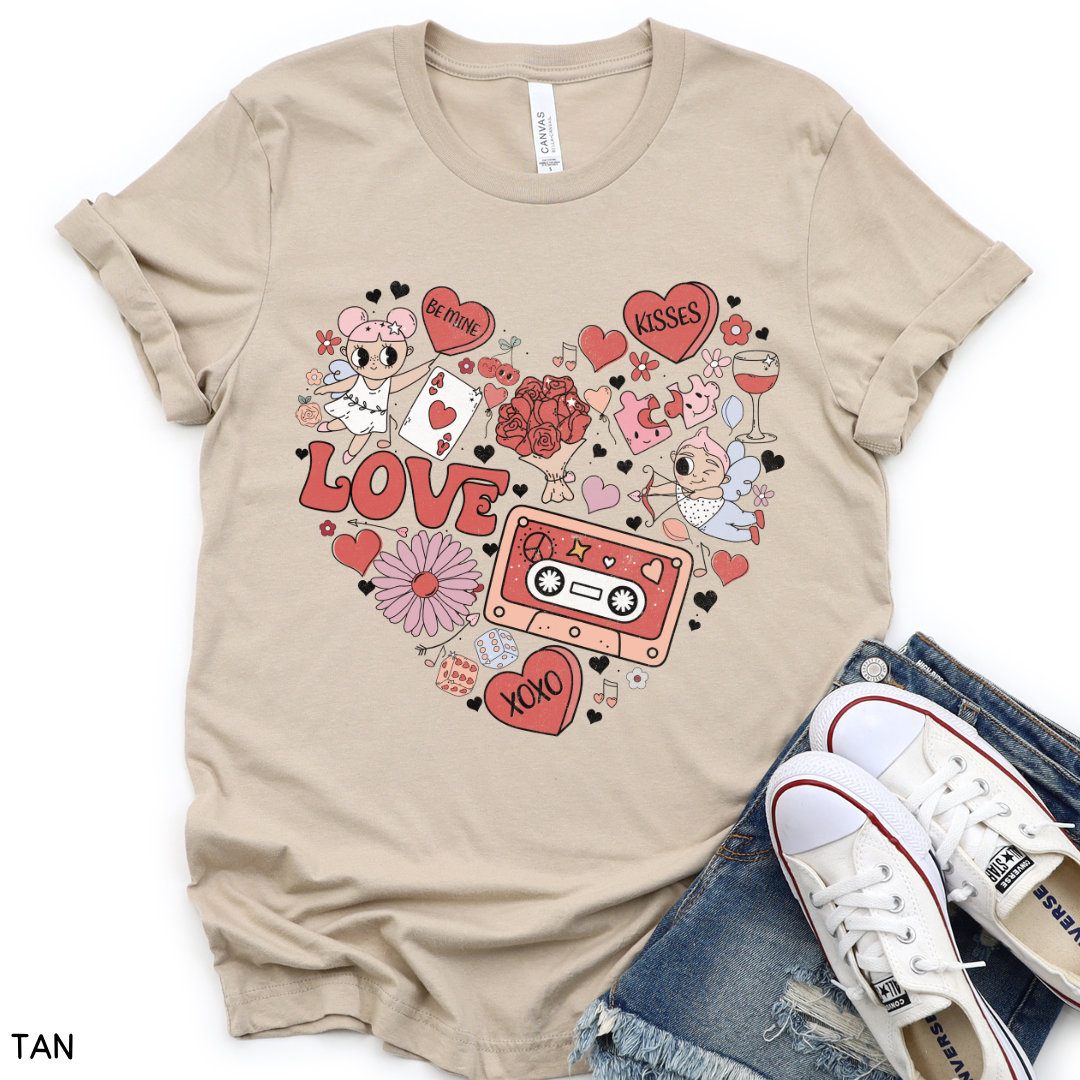 Valentines - Vintage Valentine - Unisex Adult Tee