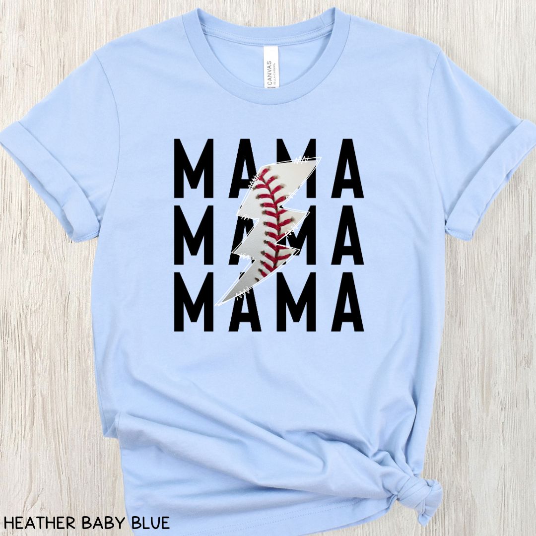 Baseball - Mama Lightning - Unisex Adult Tee