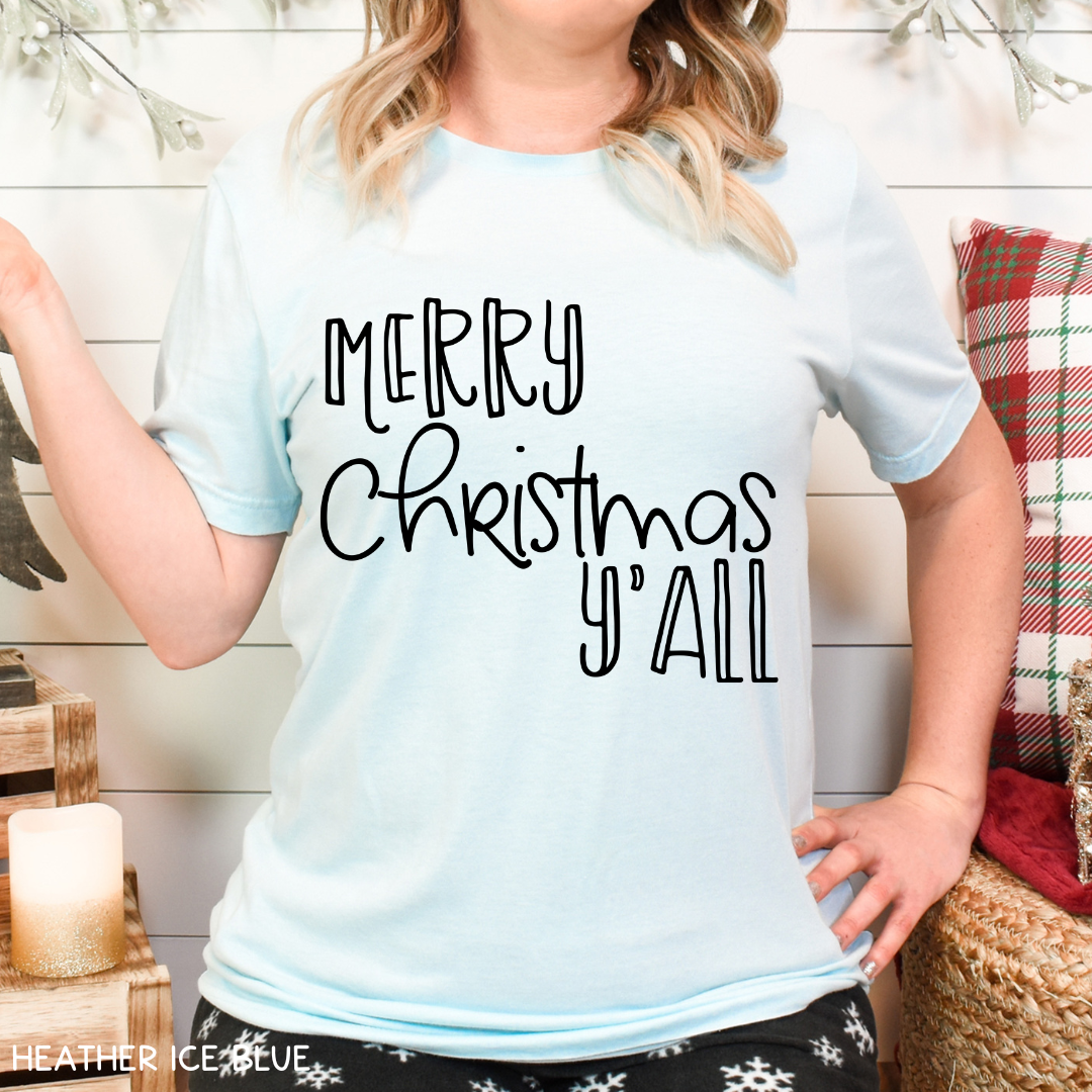 Christmas - Merry Christmas Y'all - Unisex Adult Tee