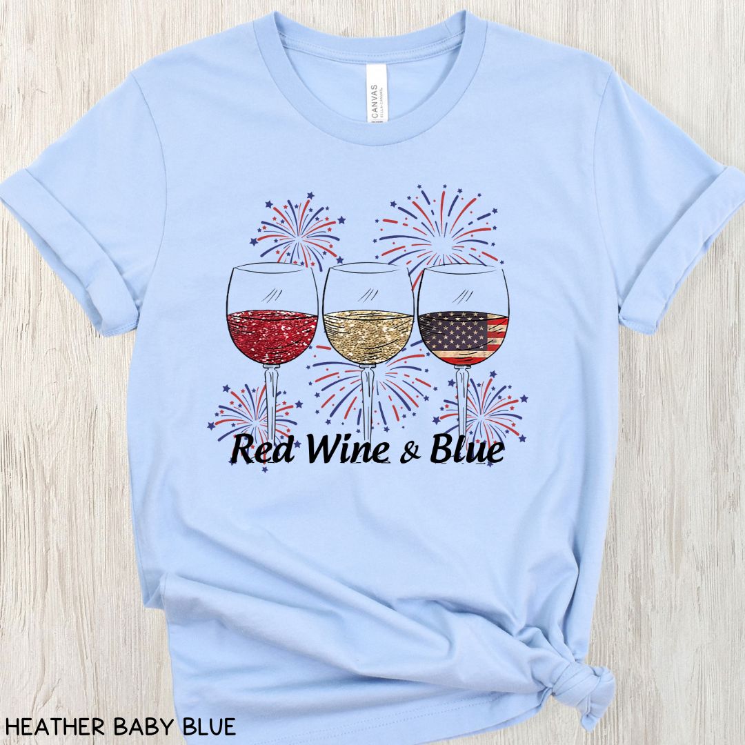 America - Red Wine & Blue - Unisex Adult Tee