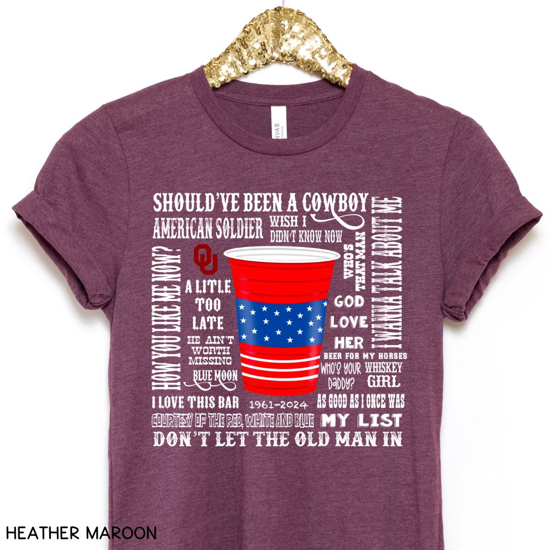 Toby Keith Songs - Unisex Adult Tee