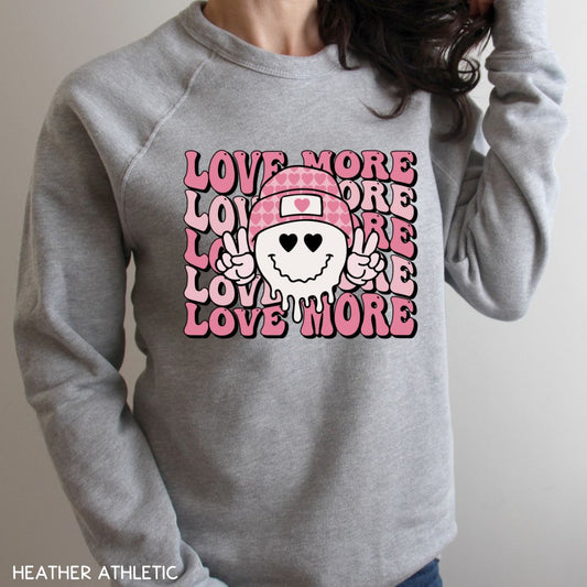 Valentines - Love More Smiley - Adult Unisex Sweatshirt