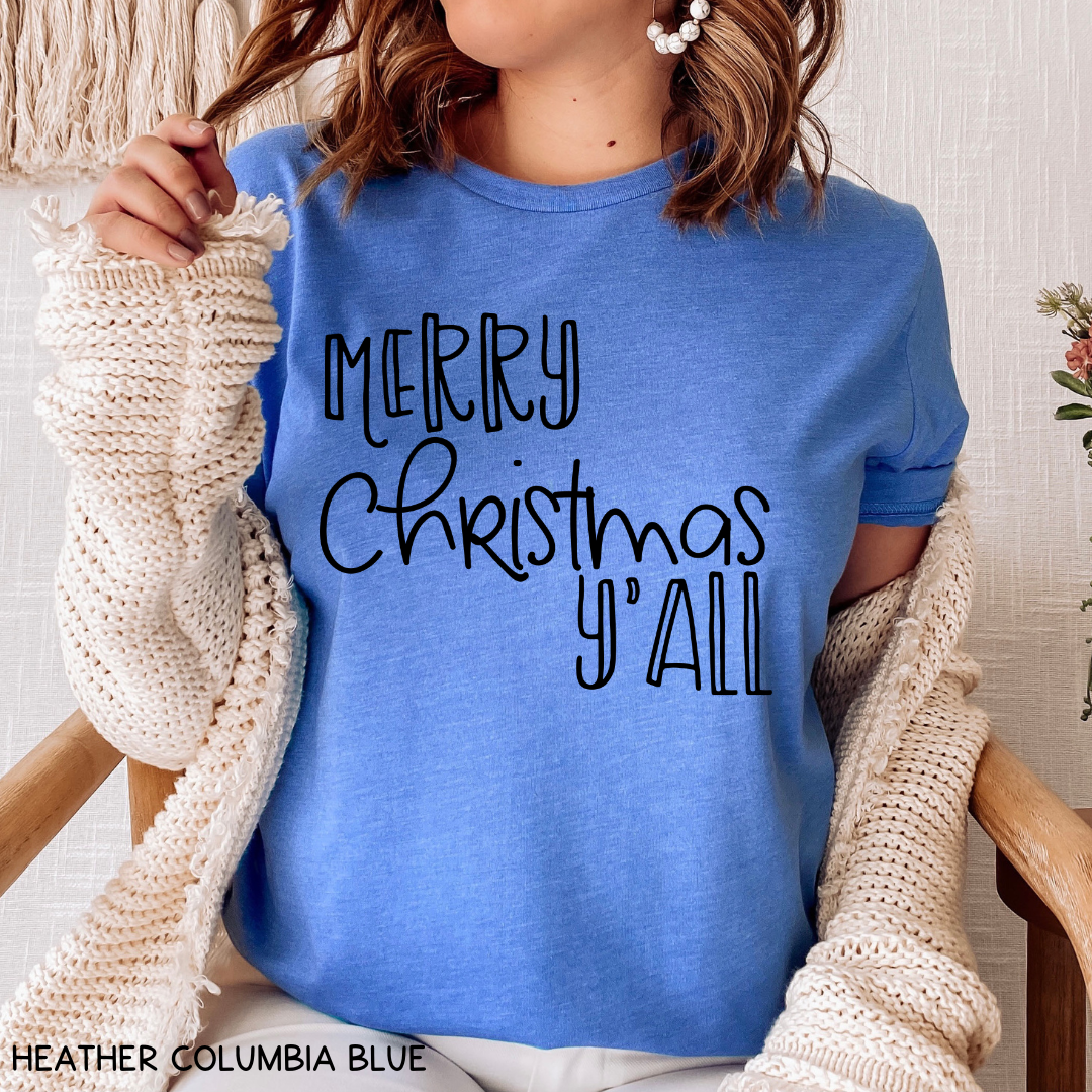 Christmas - Merry Christmas Y'all - Unisex Adult Tee