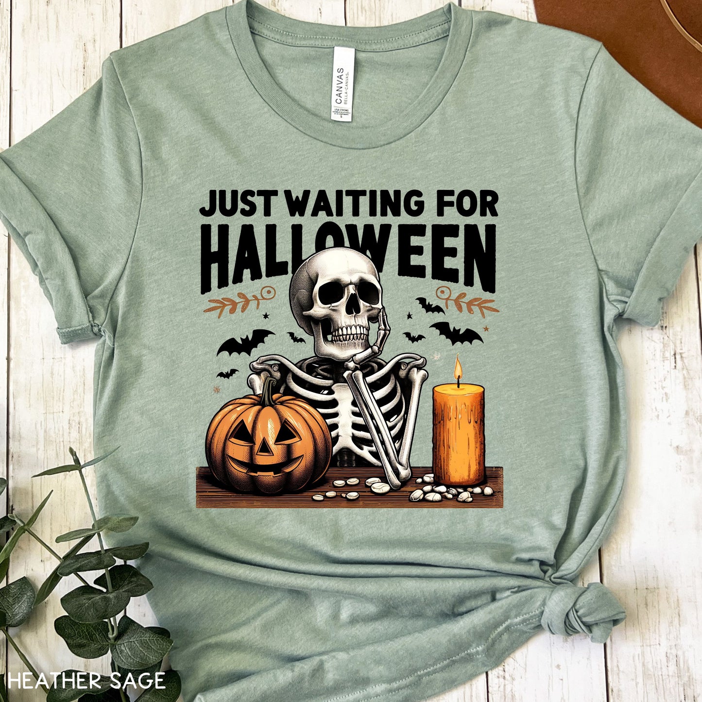 Fall - Just Waiting For Halloween - Unisex Adult Tee