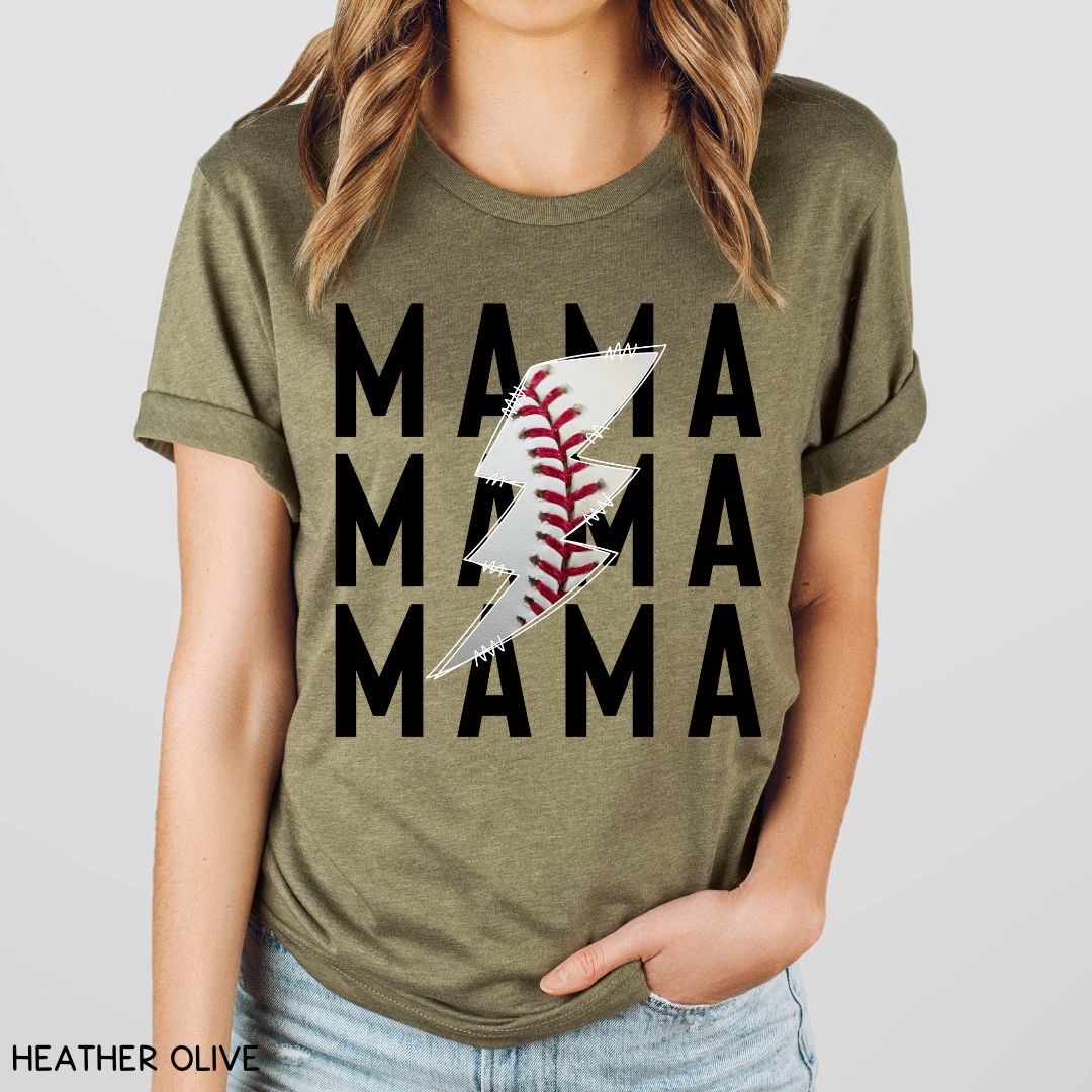 Baseball - Mama Lightning - Unisex Adult Tee