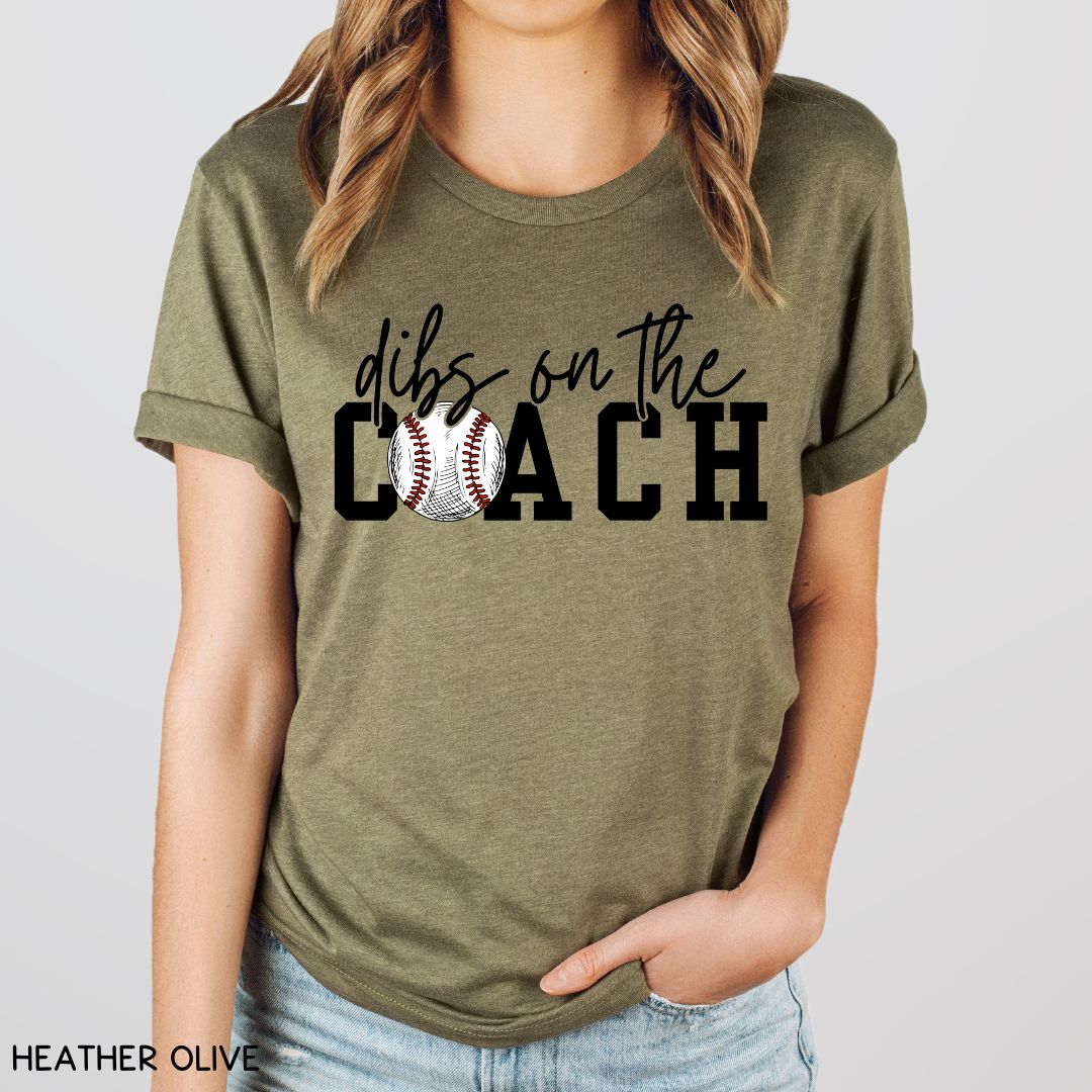 Baseball - Dibs on the Coach - Unisex Adult Tee