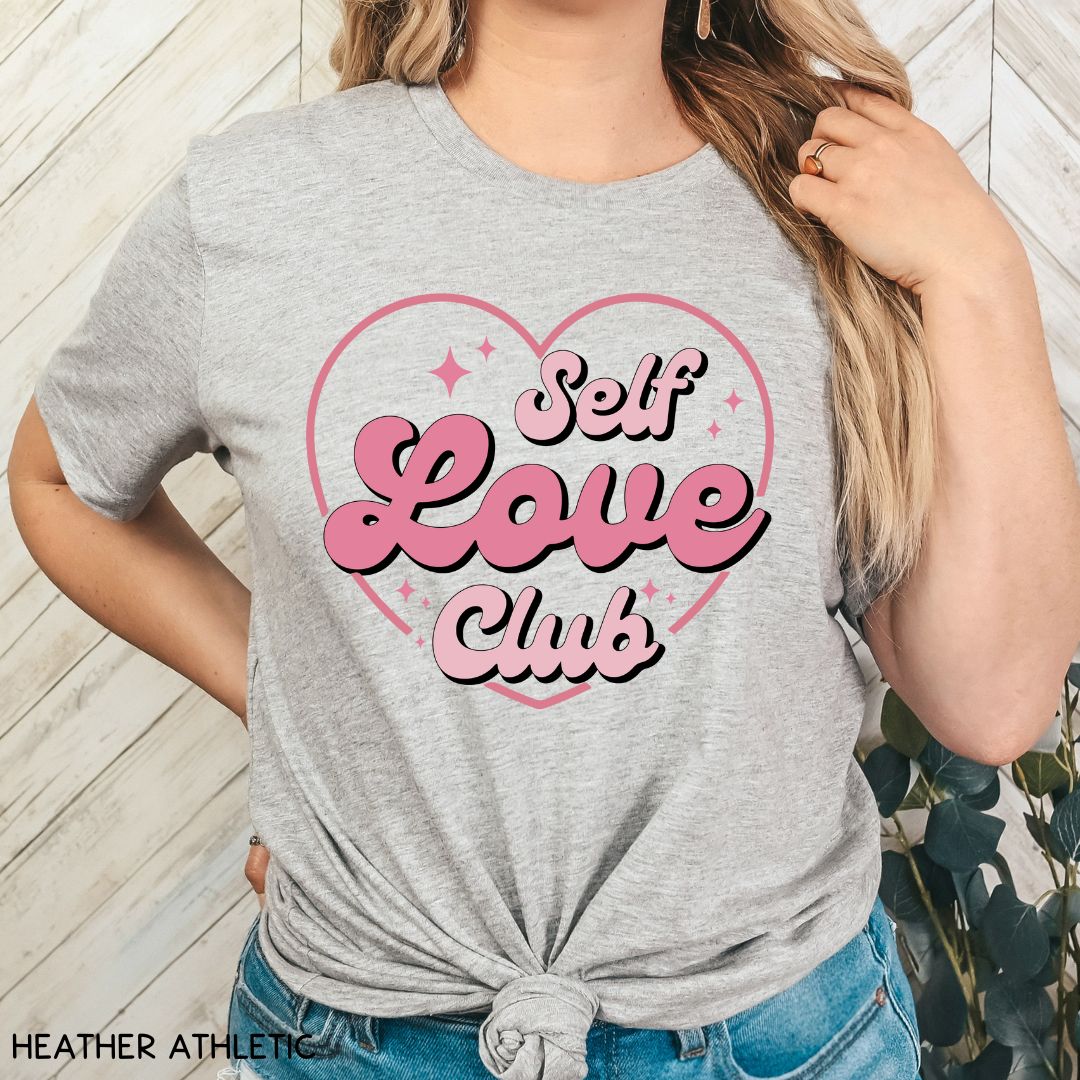 Valentines - Self Love Club Heart - Unisex Adult Tee