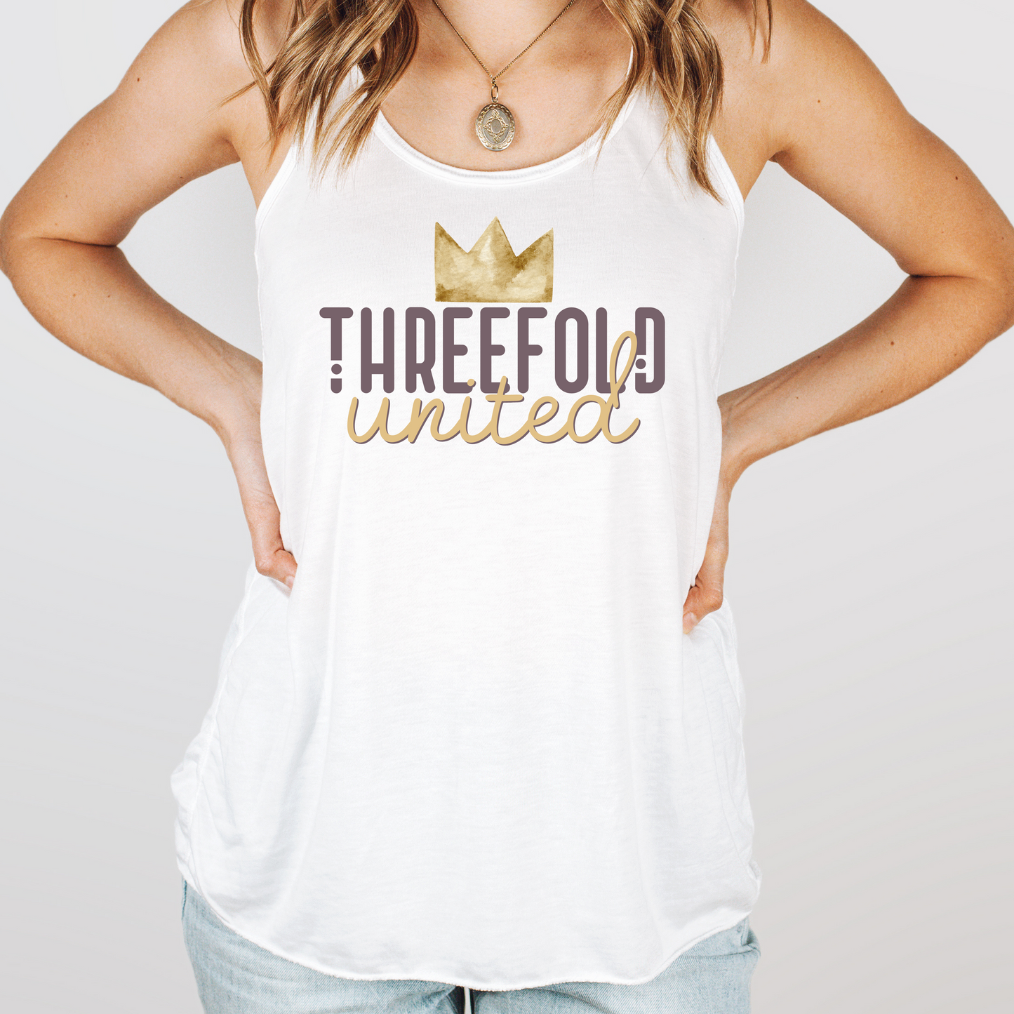 Threefold United - Women's Adult Tank - Crown Logo