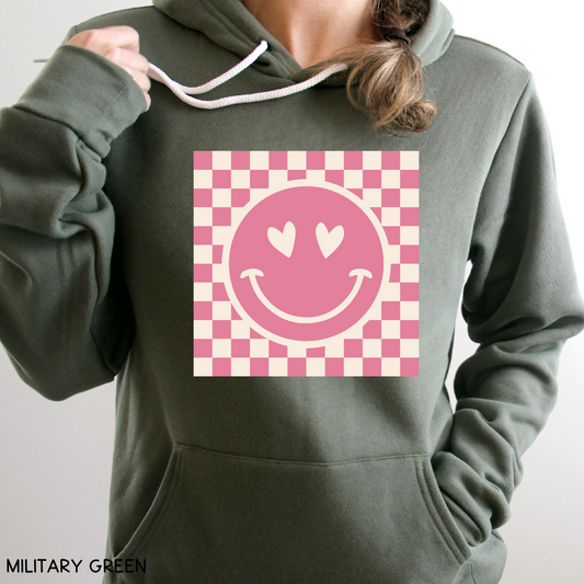 Valentines - Smiley Checkerboard - Adult Unisex Sweatshirt