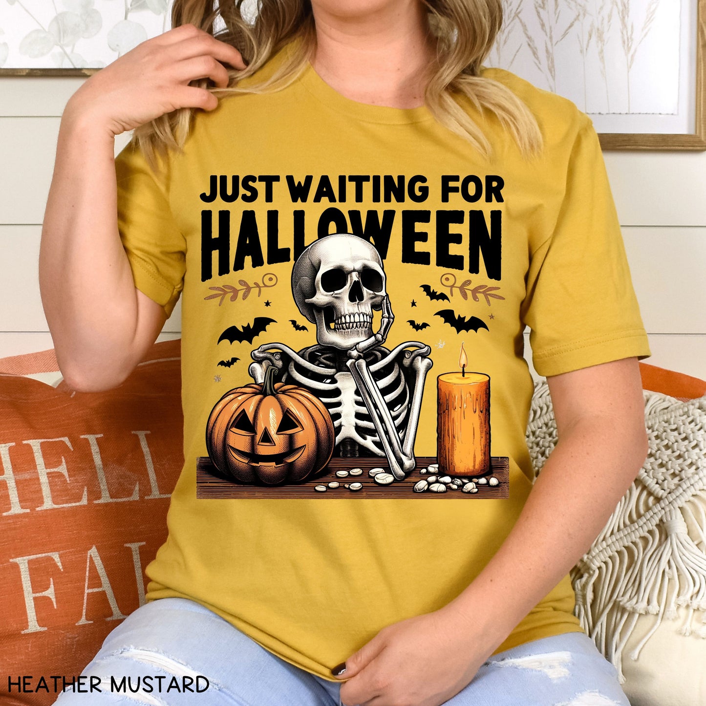 Fall - Just Waiting For Halloween - Unisex Adult Tee