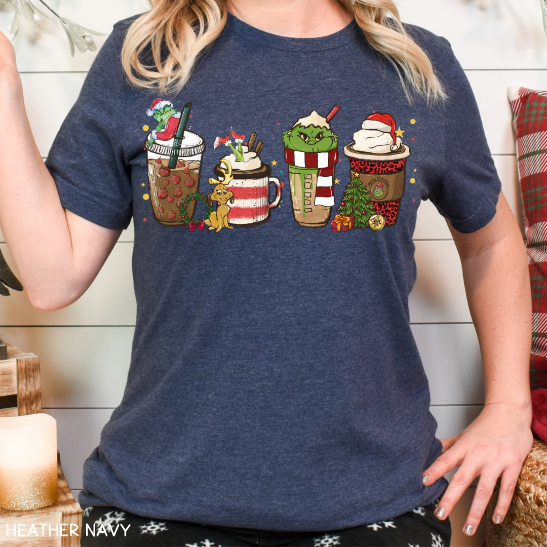 Christmas - Grinch Lattes - Unisex Adult Tee