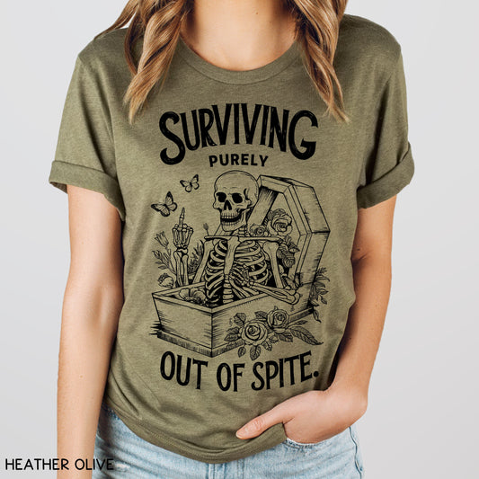 Surviving Purely Out Of Spite - Unisex Adult Tee