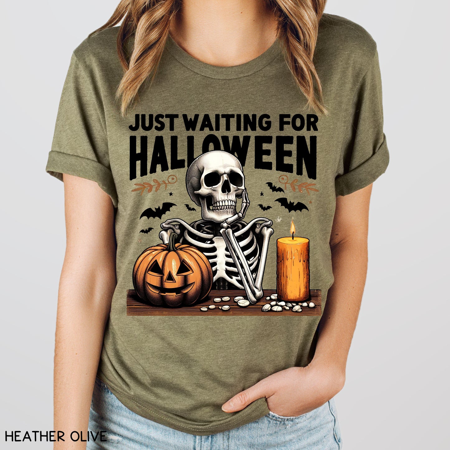 Fall - Just Waiting For Halloween - Unisex Adult Tee