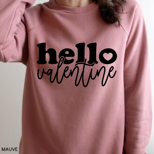 Valentines - Hello Valentine - Adult Unisex Sweatshirt