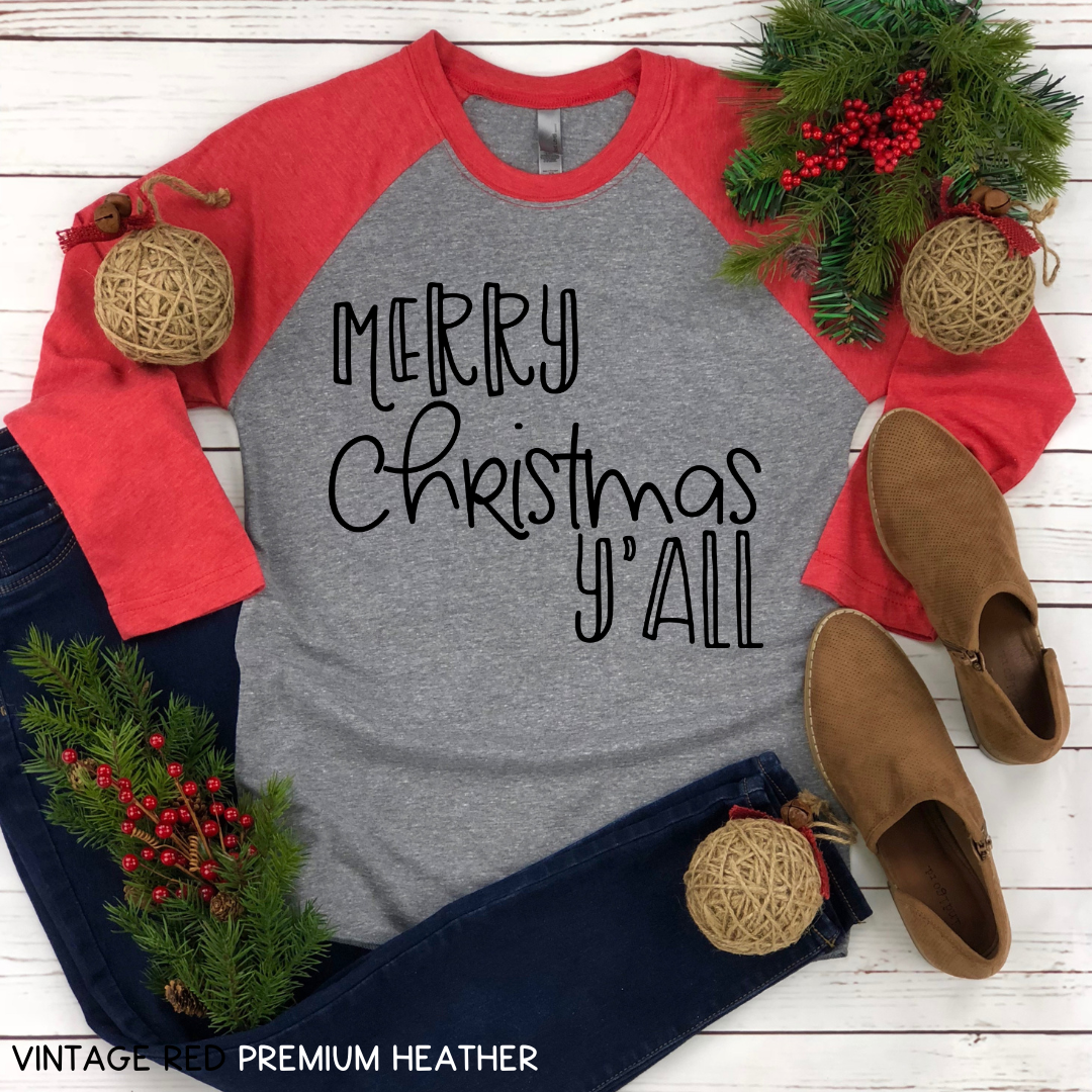 Christmas - Merry Christmas Y'all - Unisex Adult Tee