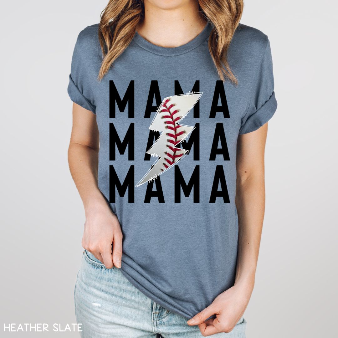 Baseball - Mama Lightning - Unisex Adult Tee