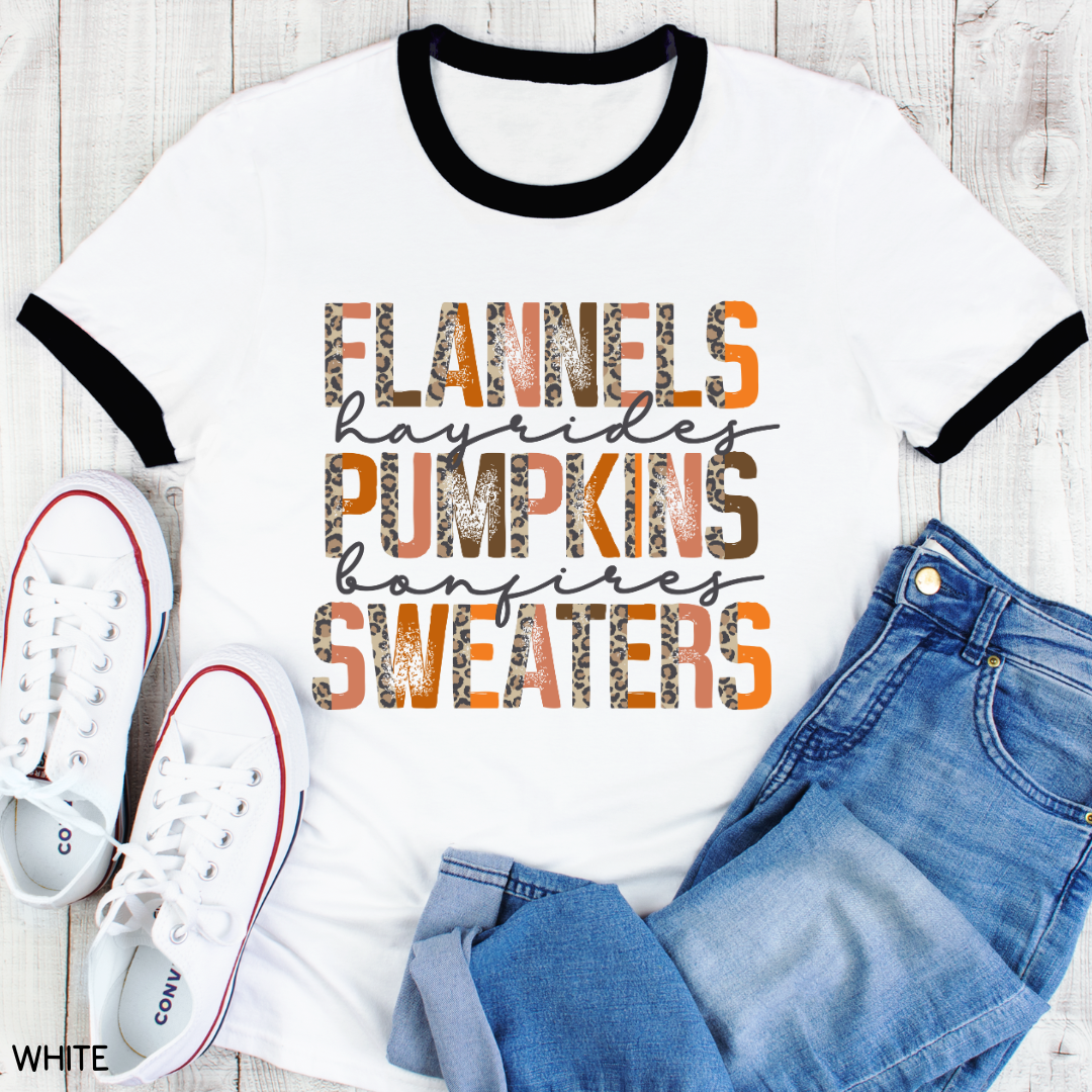 Fall - Flannels Pumpkins Sweaters - Unisex Adult Tee