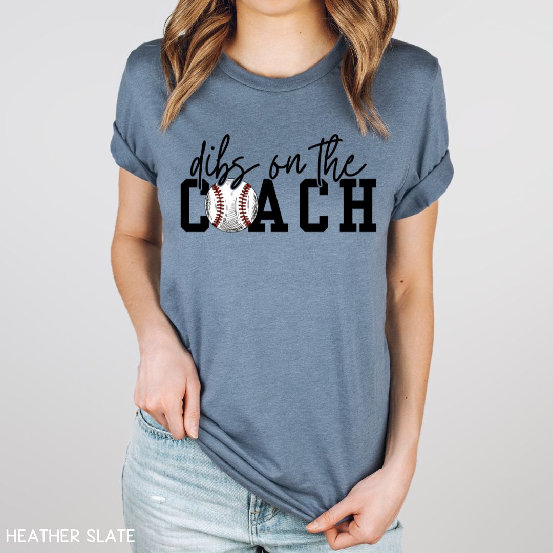 Baseball - Dibs on the Coach - Unisex Adult Tee