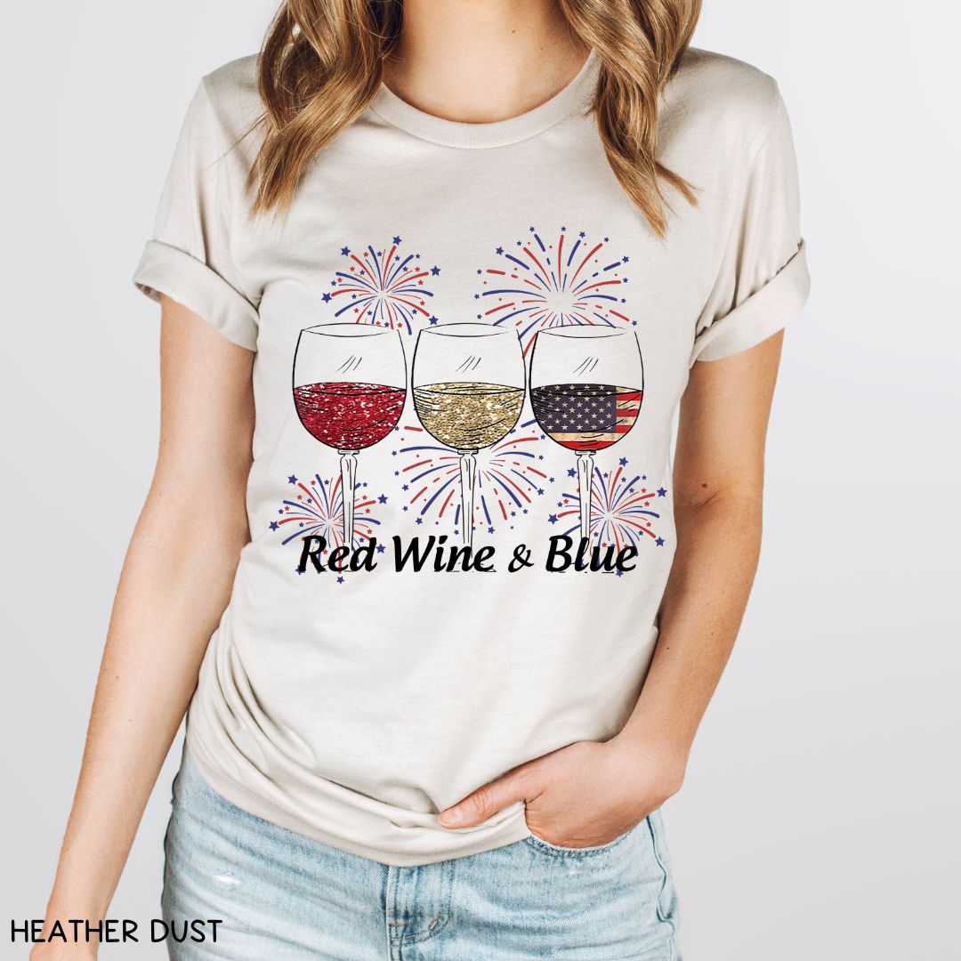 America - Red Wine & Blue - Unisex Adult Tee