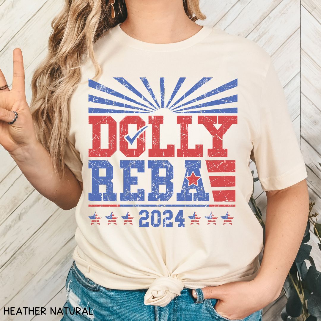 America - Dolly & Reba for President - Unisex Adult Tee