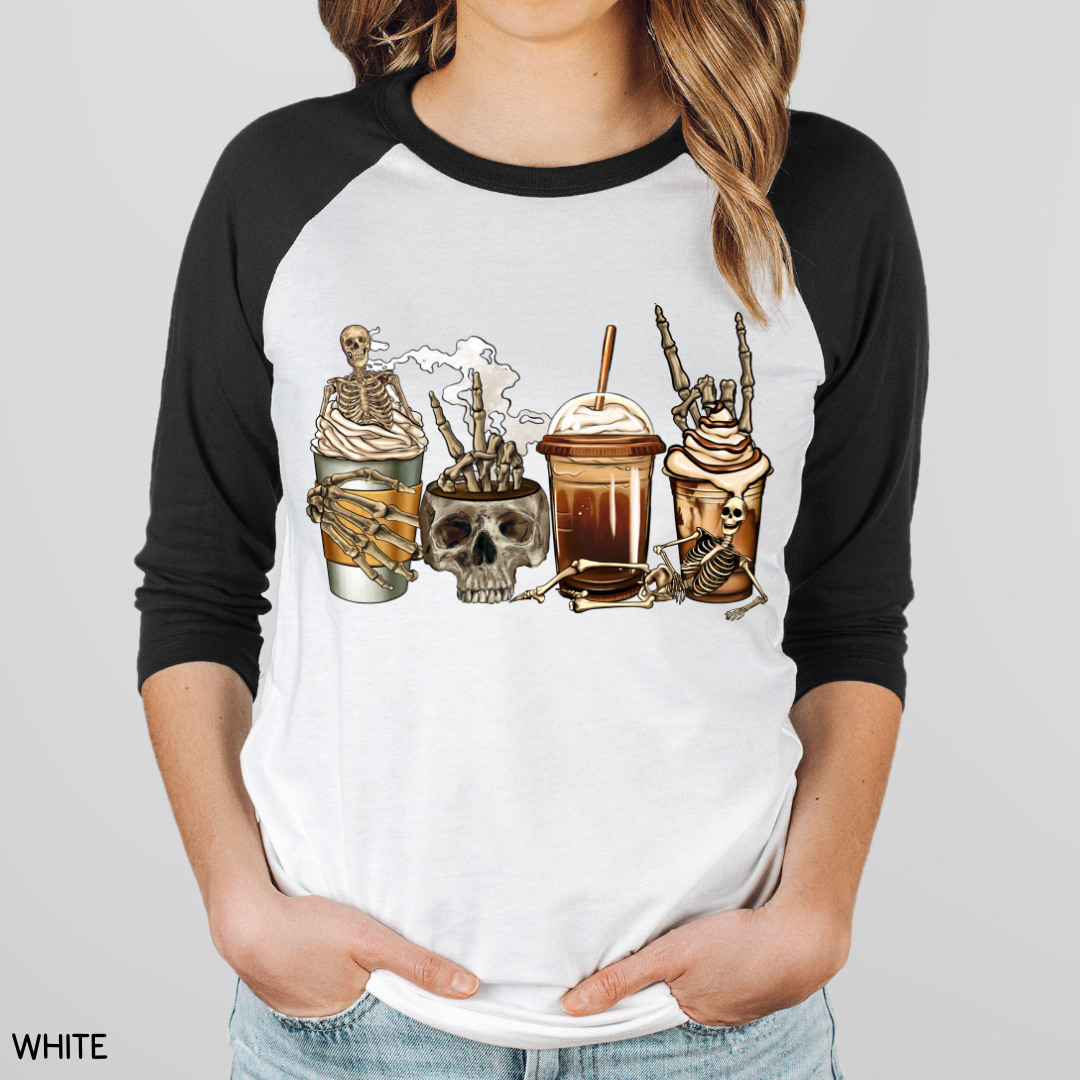 Halloween - Skeleton Lattes - Adult Unisex Tee