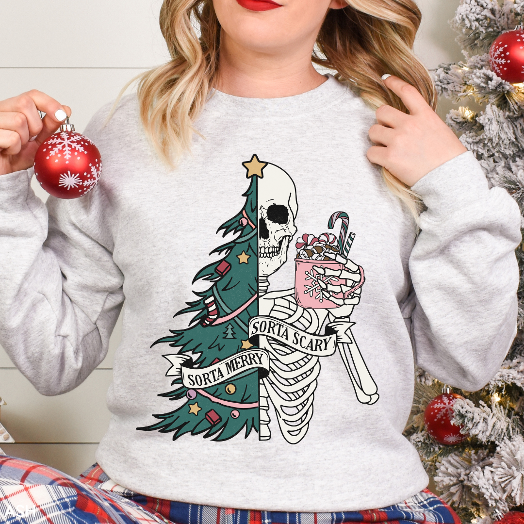 Christmas - Sorta Merry Sorta Scary - Adult Unisex Sweatshirt